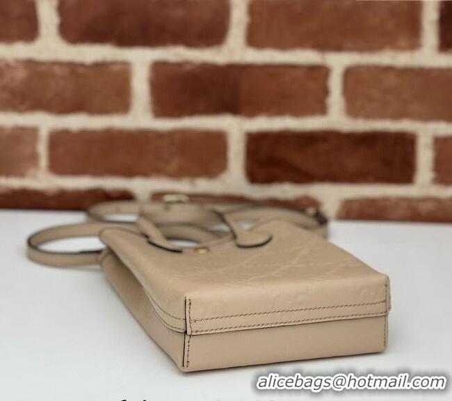 Market Sells Gucci GG Leather Mini Tote bag with Strap 790133 Light Beige 2024