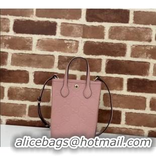 Specials Cheap Gucci GG Leather Mini Tote bag with Strap 790133 Rose Beige 2024