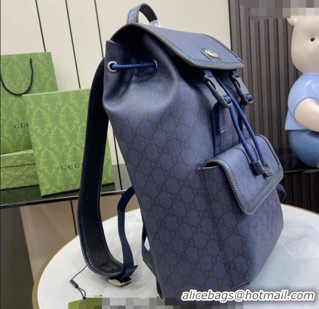 Top Quality Gucci Ophidia GG Canvas Small Backpack bag 792114 Blue 2024