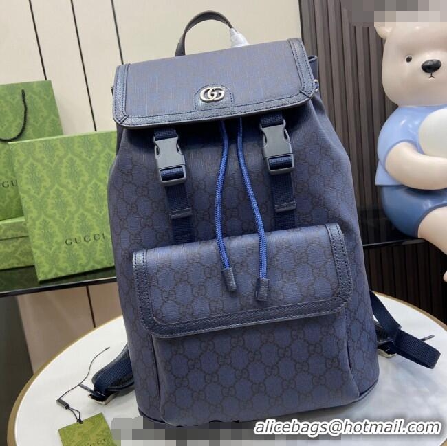 Top Quality Gucci Ophidia GG Canvas Small Backpack bag 792114 Blue 2024