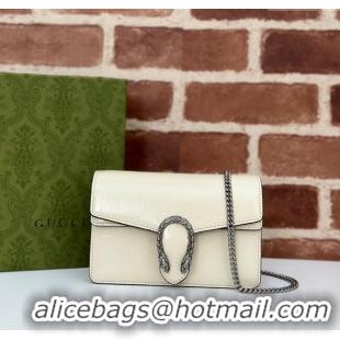 Buy Classic Gucci Dionysus Super Mini Bag in Crinkled Patent Leather 795368 White 2024