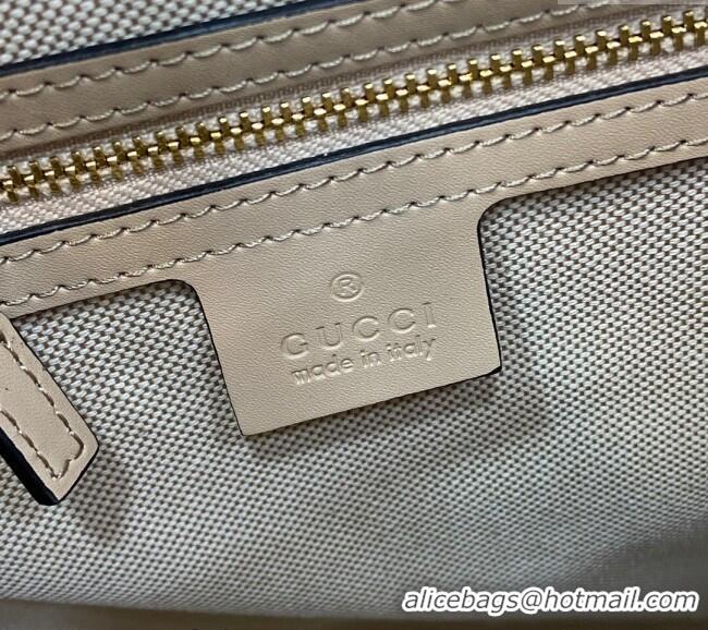 Best Quality Gucci Diana Leather Medium Tote Bag with Embossed GUCCI Logo 678842 Beige 2024