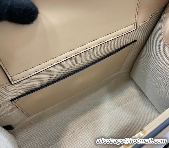 Top Quality Gucci Diana Leather Small Tote Bag with Embossed GUCCI Logo 702721 Beige 2024