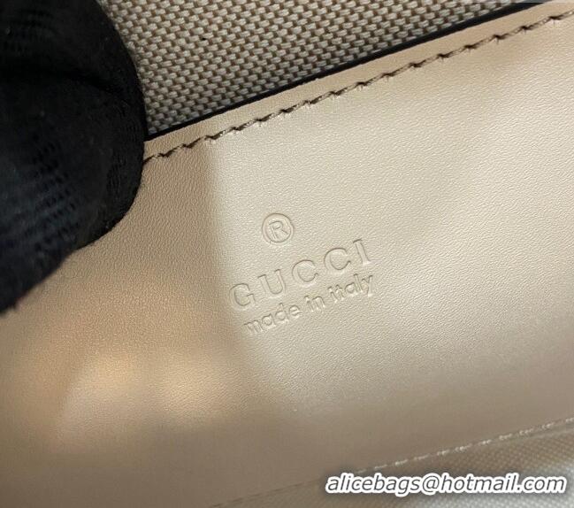 Top Quality Gucci Diana Leather Small Tote Bag with Embossed GUCCI Logo 702721 Beige 2024