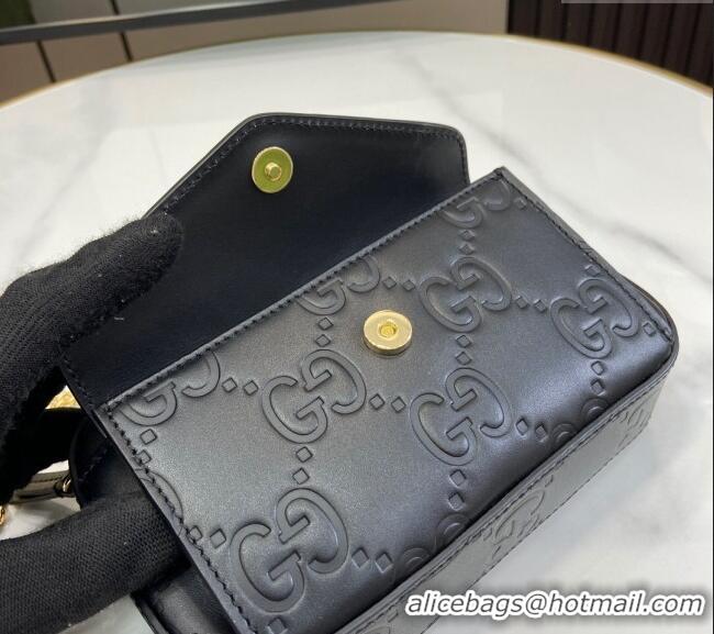 Market Sells Gucci GG Leather Super Mini Shoulder Bag 781554 Black 2024