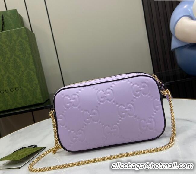 New Design Gucci GG Leather Super Mini Shoulder Bag 781554 Purple 2024