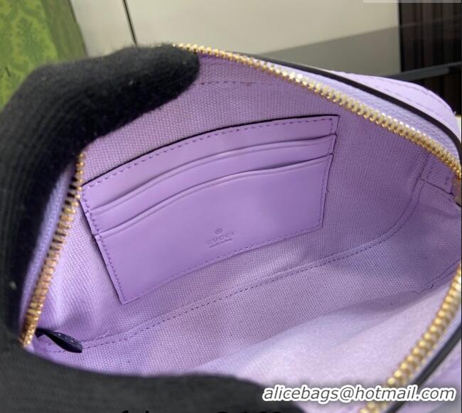 New Design Gucci GG Leather Super Mini Shoulder Bag 781554 Purple 2024