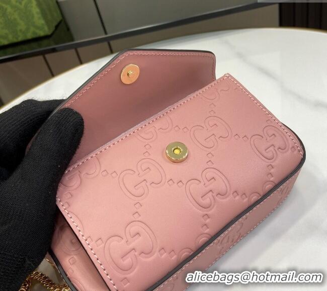 Market Sells Gucci GG Leather Super Mini Shoulder Bag 781554 Light Pink 2024