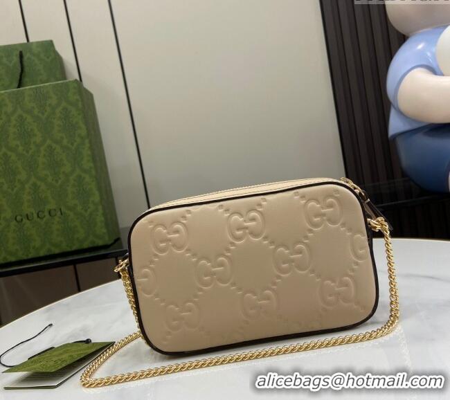Top Grade Gucci GG Leather Super Mini Shoulder Bag 781554 Light Beige 2024