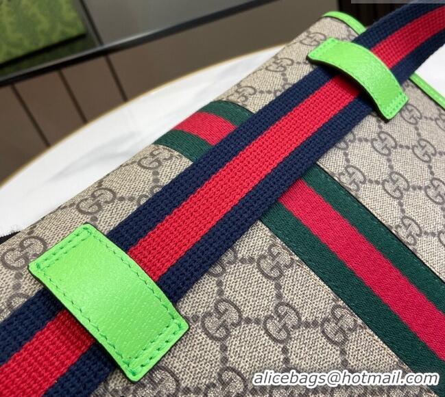 Spot Bulk Gucci Ophidia GG Small Belt Bag with Fluorescent Green Trim 752597 2024