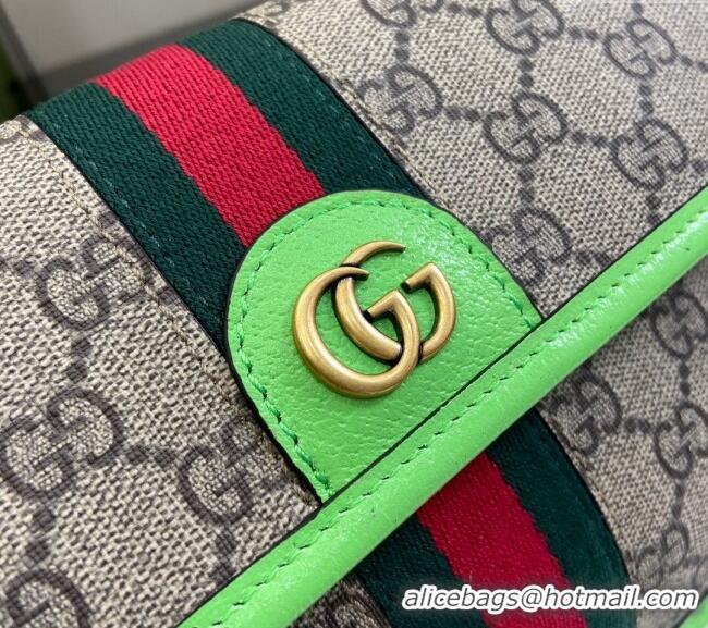 Spot Bulk Gucci Ophidia GG Small Belt Bag with Fluorescent Green Trim 752597 2024