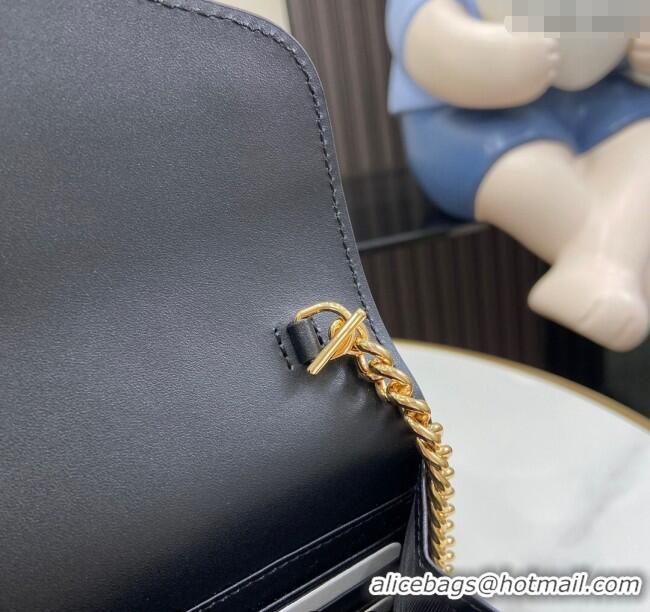 Best Price Gucci GG Leather Chain Wallet Mini Bag 781555 Black 2024