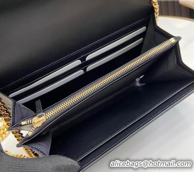 Best Price Gucci GG Leather Chain Wallet Mini Bag 781555 Black 2024