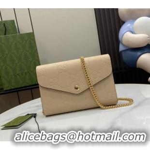 Market Sells Gucci GG Leather Chain Wallet Mini Bag 781555 Light Beige 2024