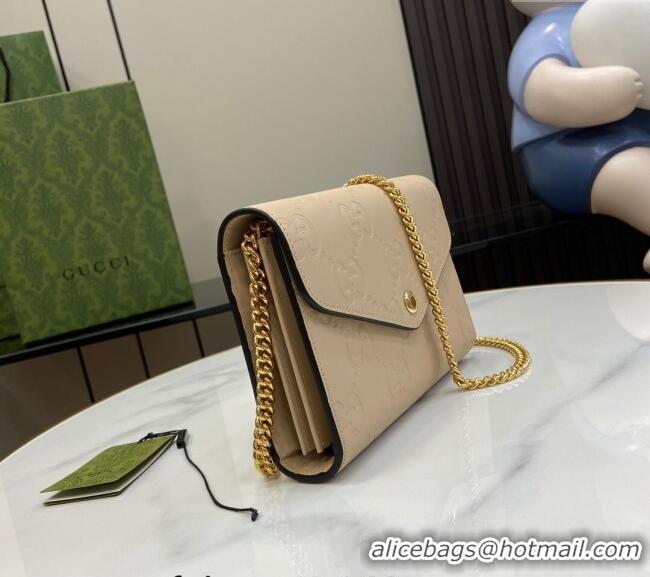 Market Sells Gucci GG Leather Chain Wallet Mini Bag 781555 Light Beige 2024