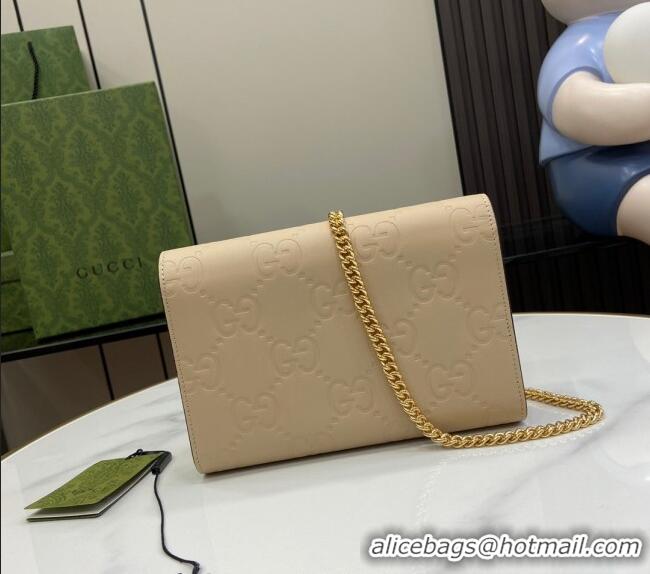 Market Sells Gucci GG Leather Chain Wallet Mini Bag 781555 Light Beige 2024