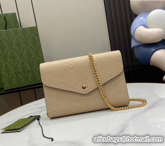 Market Sells Gucci GG Leather Chain Wallet Mini Bag 781555 Light Beige 2024
