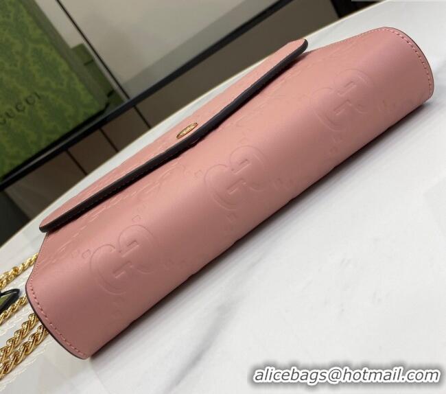 Discount Gucci GG Leather Chain Wallet Mini bag 781555 Light Pink 2024