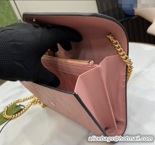 Discount Gucci GG Leather Chain Wallet Mini bag 781555 Light Pink 2024