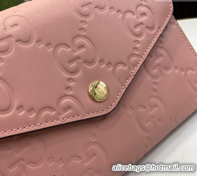 Discount Gucci GG Leather Chain Wallet Mini bag 781555 Light Pink 2024