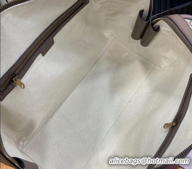 Top Quality Gucci Savoy GG Canvas Small Duffle Travel Bag with Fluorescent Pink Trim 724642 2024