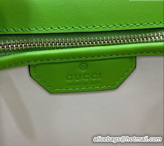 Market Sells Gucci Bamboo 1947 Patent Leather Small bag with Embossed GUCCI Logo 675797 Green 2024