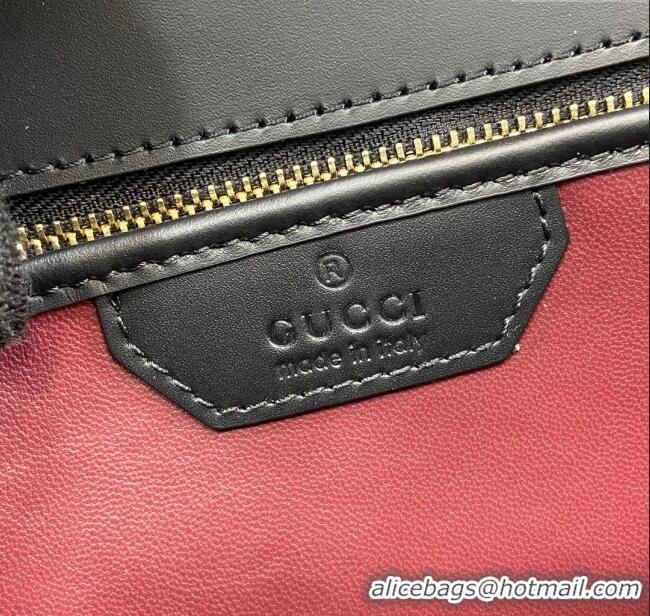 Spot Bulk Gucci Bamboo 1947 Patent Leather Small bag with Embossed GUCCI Logo 675797 Black 2024