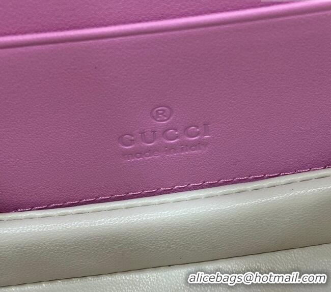 New Design Gucci Bamboo 1947 Patent Leather Mini bag with Embossed GUCCI Logo 786482 Pink 2024