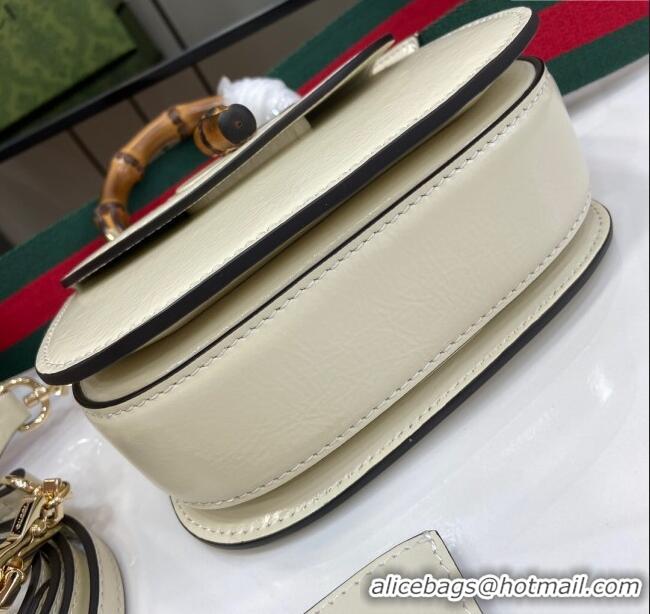 Market Sells Gucci Bamboo 1947 Crinkled Patent Leather Mini Top Handle Bag 786482 White 2024