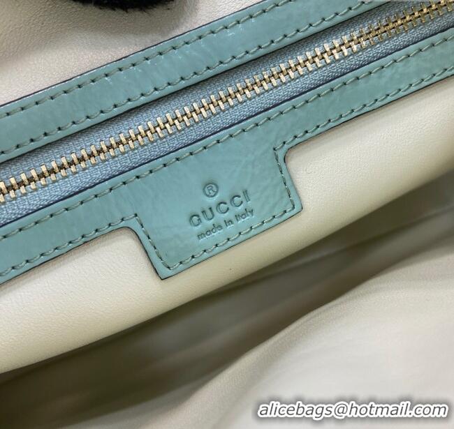 Best Grade Gucci Jackie Small Shoulder Bag in Crinkled Patent Leather 782849 Pale Green 2024