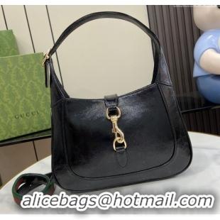 Market Sells Gucci Jackie Small Shoulder Bag in Crinkled Patent Leather 782849 Black 2024