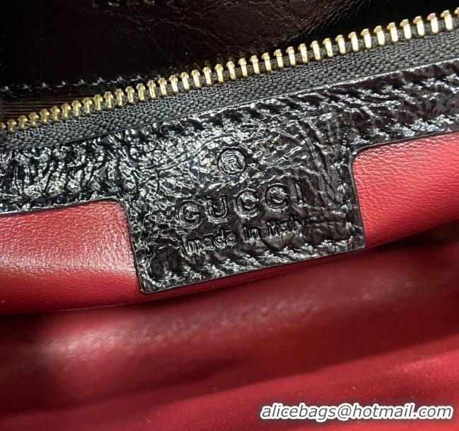 Market Sells Gucci Jackie Small Shoulder Bag in Crinkled Patent Leather 782849 Black 2024