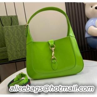 Spot Grade Gucci Jackie Small Shoulder Bag in Crinkled Patent Leather 782849 Light Green 2024