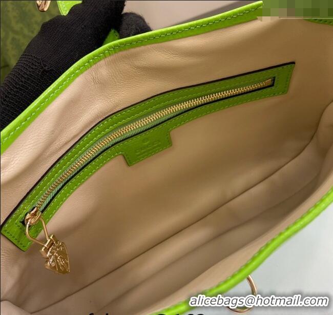 Spot Grade Gucci Jackie Small Shoulder Bag in Crinkled Patent Leather 782849 Light Green 2024