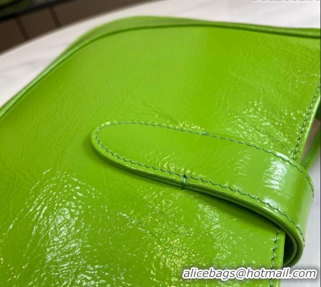 Spot Grade Gucci Jackie Small Shoulder Bag in Crinkled Patent Leather 782849 Light Green 2024