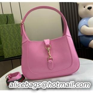 Luxury Discount Gucci Jackie Small Shoulder Bag in Crinkled Patent Leather 782849 Pink 2024