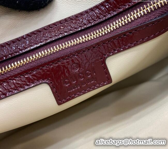 Cheap Wholesale Gucci Jackie Small Shoulder Bag in Crinkled Patent Leather 782849 Burgundy 2024