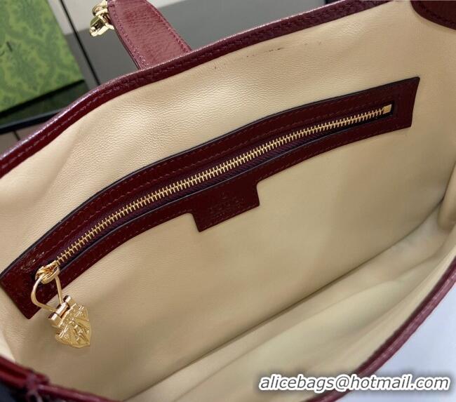 Cheap Wholesale Gucci Jackie Small Shoulder Bag in Crinkled Patent Leather 782849 Burgundy 2024