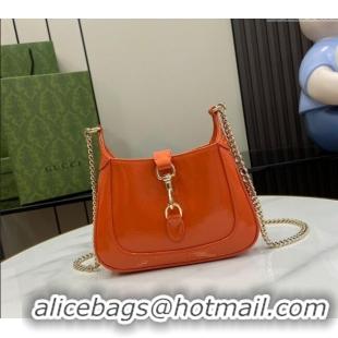 Best Price Gucci Jackie Notte Mini Bag in Crinkled Patent Leather ‎782889 Orange 2024