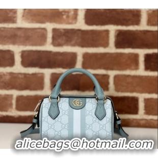 Original Cheap Gucci Ophidia GG Canvas Super Mini bag 781490 Dusty Blue 2024
