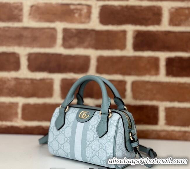 Original Cheap Gucci Ophidia GG Canvas Super Mini bag 781490 Dusty Blue 2024
