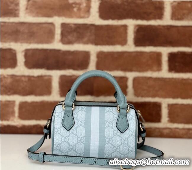 Original Cheap Gucci Ophidia GG Canvas Super Mini bag 781490 Dusty Blue 2024