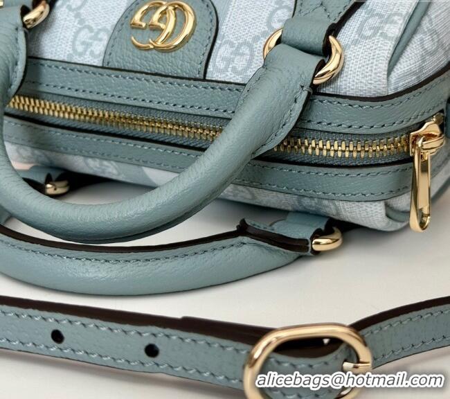 Original Cheap Gucci Ophidia GG Canvas Super Mini bag 781490 Dusty Blue 2024
