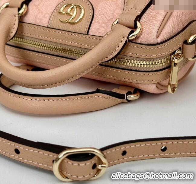 Low Price Gucci Ophidia GG Canvas Super Mini bag 781490 Dusty Pink 2024