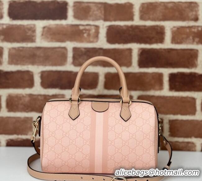 New Product Gucci Ophidia GG Canvas Small Top handle bag 772061 Dusty Pink 2024