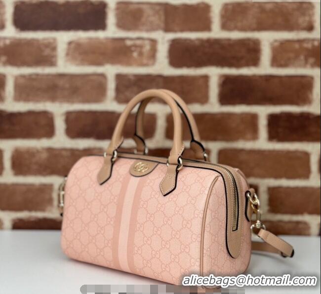 New Product Gucci Ophidia GG Canvas Small Top handle bag 772061 Dusty Pink 2024