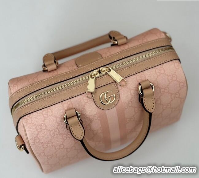 New Product Gucci Ophidia GG Canvas Small Top handle bag 772061 Dusty Pink 2024