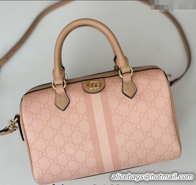 New Product Gucci Ophidia GG Canvas Small Top handle bag 772061 Dusty Pink 2024