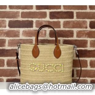 New Release Creation Gucci Small Straw Effect Tote bag ‎779671 2024