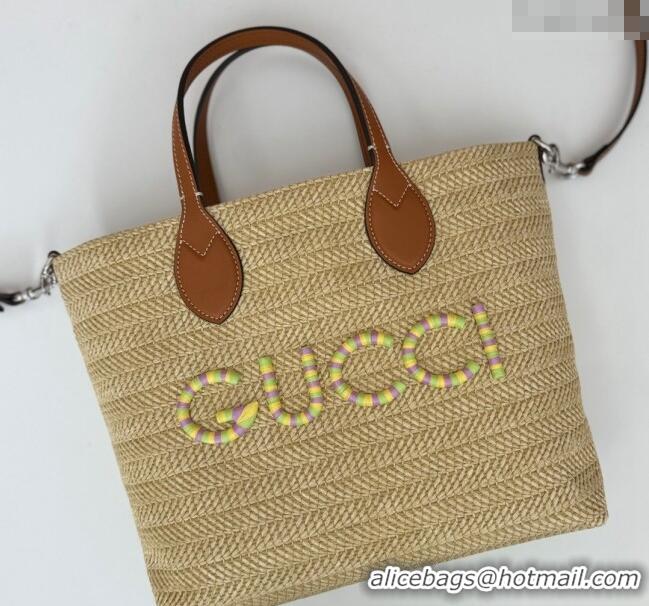 New Release Creation Gucci Small Straw Effect Tote bag ‎779671 2024